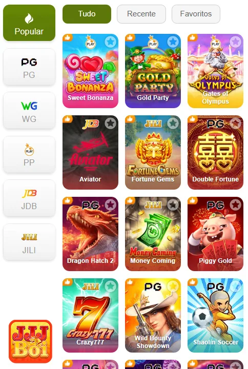 Variedade de Jogos Ao Vivo